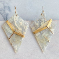White Aquaprase Kite Earrings